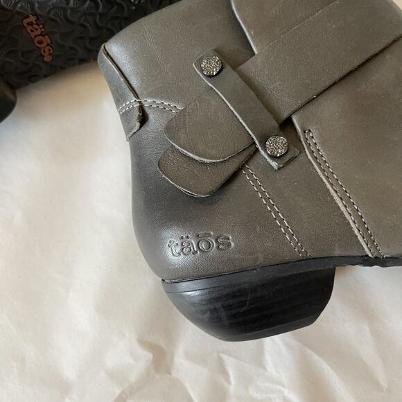 Taos Bootie Womens 7 Gray Leather Ankle Zipper Round Toe MOD-13419 - Picture 6 of 14